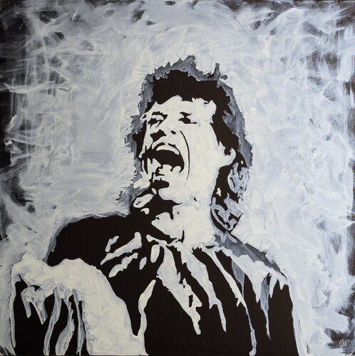 Mick Jagger acrilico su tela di Fabio Guzzano, Pittura in vendita su Singulart