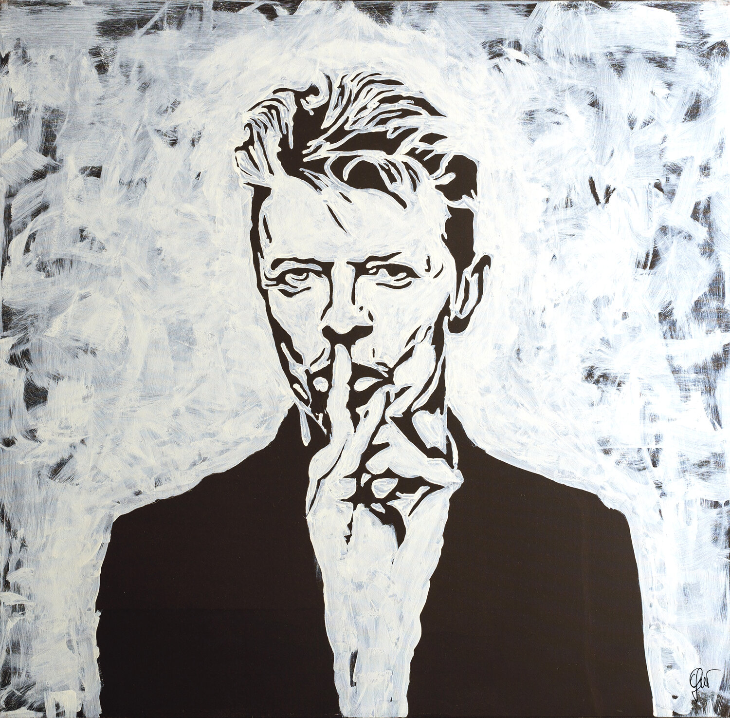 David Bowie acrilico su tela Fabio Guzzano
