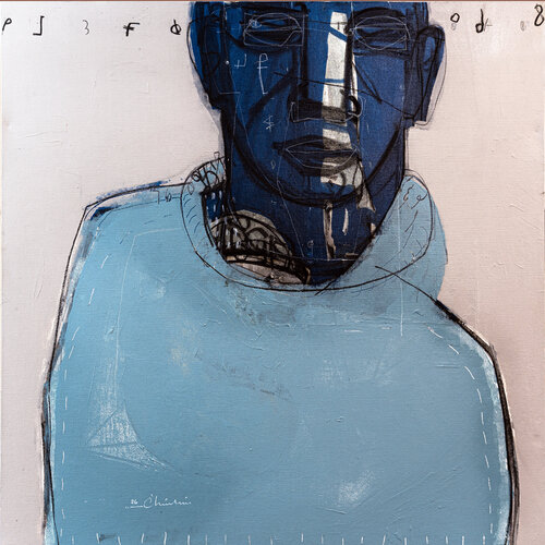 Cartographie de l'Humain N-4 par Tawfiq Chichani, Peinture en vente sur Singulart