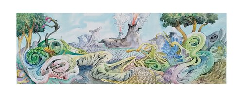 Paisaje orgánico en el carbonífero by Juan González-Gallego Espinosa, 회화 for Sale on Singulart