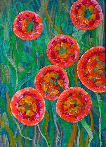 drum-flower field by Chris Fraser (Gerald Mahood), Painting for Sale on Singulart