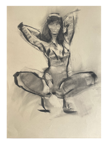 Woman on kraft #1 by Adrià Cabiscol, Drawing for Sale on Singulart