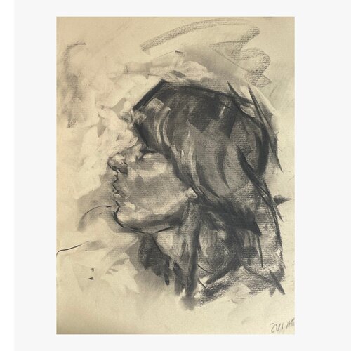 Woman on kraft #3 by Adrià Cabiscol, Drawing for Sale on Singulart