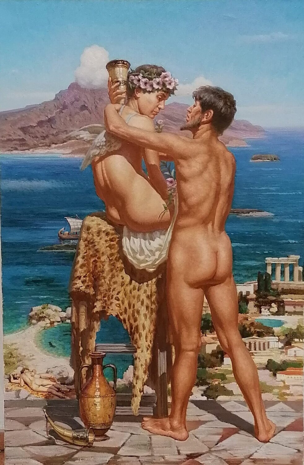 "Friends by the seaside" Yuriy Lyamin Origineel schilderij te koop