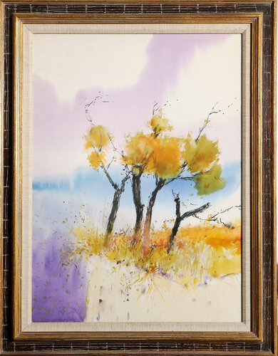 Three Trees by Emile Rampelberg, 종이 for Sale on Singulart