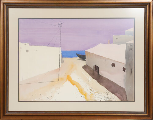 Seaside Town by Emile Rampelberg, 종이 for Sale on Singulart