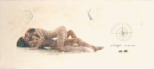 100519 TWO FLIES TALKING ABOUT FIBONACCI par ENRIC AROMI-MASRIERA, Peinture en vente sur Singulart