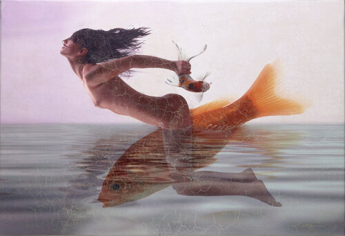 138 MERMAID RIDING van ENRIC AROMI-MASRIERA, Schilderij te koop op Singulart