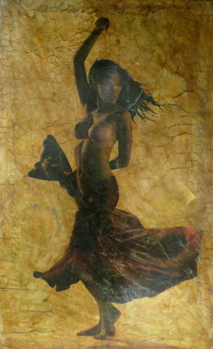 1407 J'aime la Fille avec Spanish movements en su Cuerpo von ENRIC AROMI-MASRIERA, Malerei kaufen auf Singulart