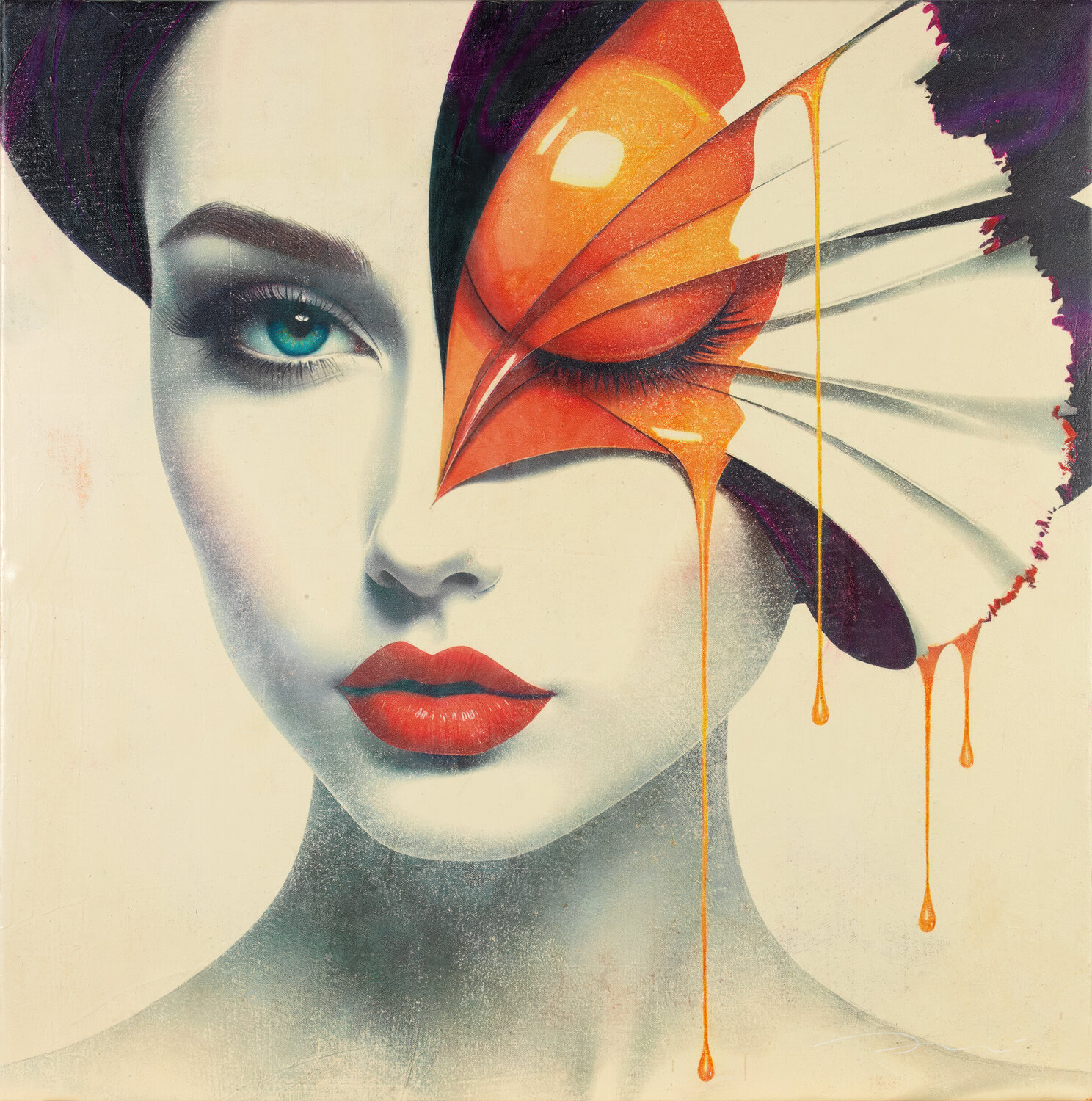 1833 ONE BUTTERFLY IN MY BRAIN ENRIC AROMI-MASRIERA Originalgemälde zu verkaufen