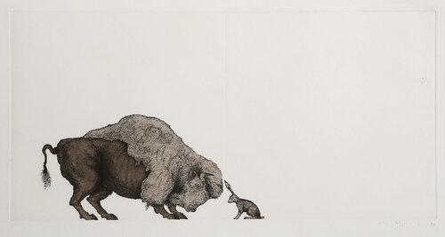 Self-Portrait (Bison and Hare) by Mel Chin, 인쇄 for Sale on Singulart