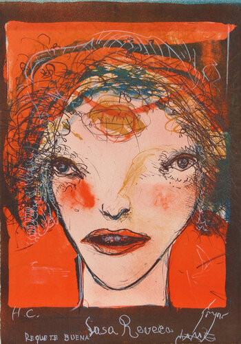 Portrait of a Woman with Red Cheeks by Leonel Góngora, 인쇄 for Sale on Singulart