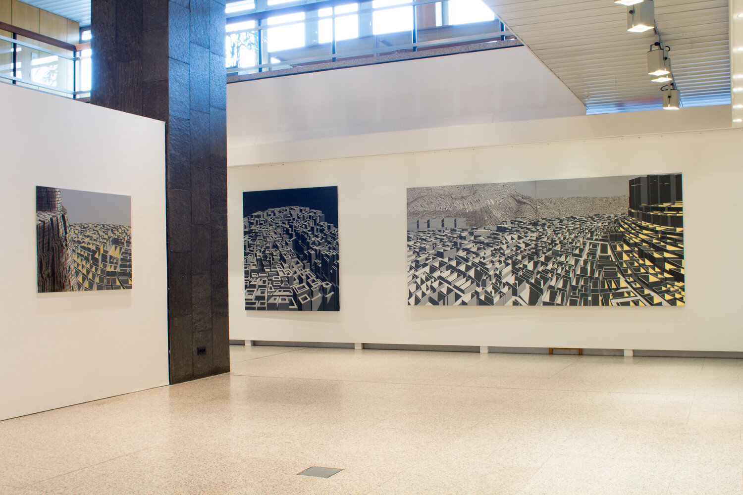 Räume der Stadt von Peter Stauder (2021) Malerei Acryl, Tusche auf