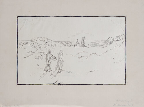 African Coast by Eugen von Kahler, 종이 for Sale on Singulart