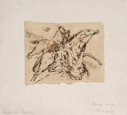 Battle of Horsemen by Eugen von Kahler, 종이 for Sale on Singulart