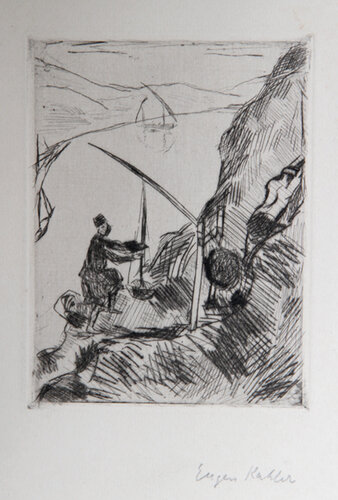Man Fishing  by Eugen von Kahler, 인쇄 for Sale on Singulart