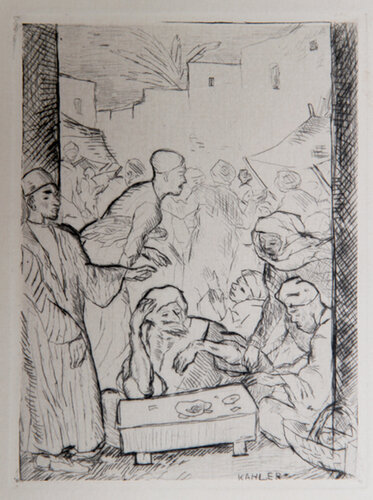 Men in Village Bazaar by Eugen von Kahler, 인쇄 for Sale on Singulart