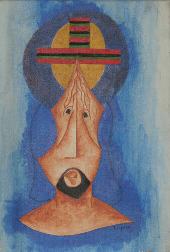 Face in Prayer (10) van John F. Leonard, Schilderij te koop op Singulart