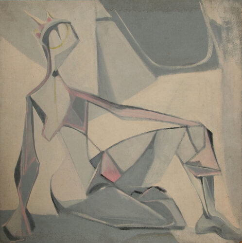 Nude with Crown (23) van John F. Leonard, Schilderij te koop op Singulart