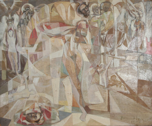 Standing Nude with Sun (28) par John F. Leonard, Peinture en vente sur Singulart