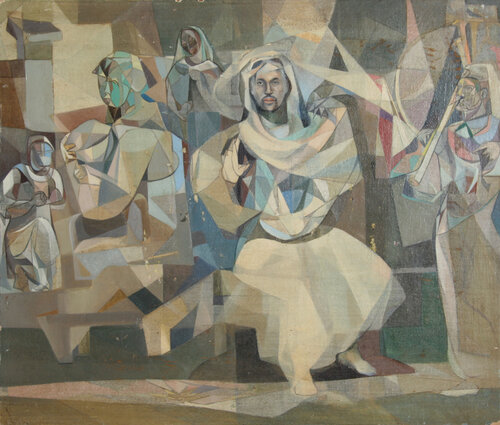 Seated Figure in Cloak (62) par John F. Leonard, Peinture en vente sur Singulart
