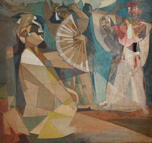 Figure with Fan (1) par John F. Leonard, Peinture en vente sur Singulart