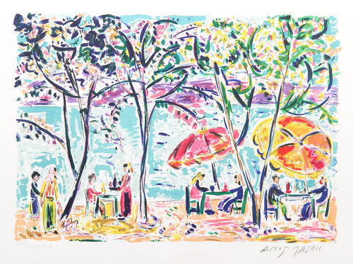Cafe Dining by Amos Yaskil, 인쇄 for Sale on Singulart