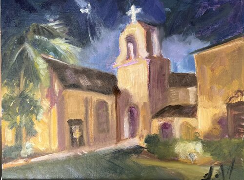 Christmas Chapel by Heidi Lifrage, Painting for Sale on Singulart