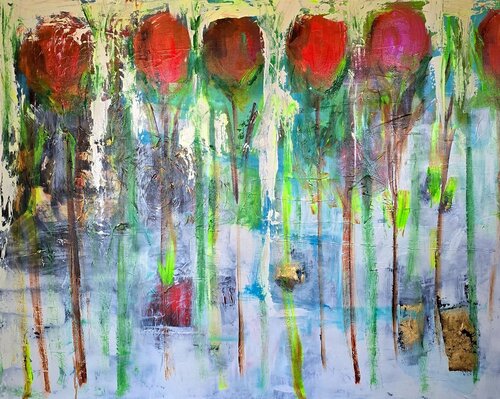 Flowers III by Nancy Alhabashi, 회화 for Sale on Singulart