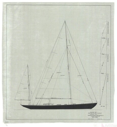 Dorade: Sail Plan, 1936 by Olin Stephens, 인쇄 for Sale on Singulart