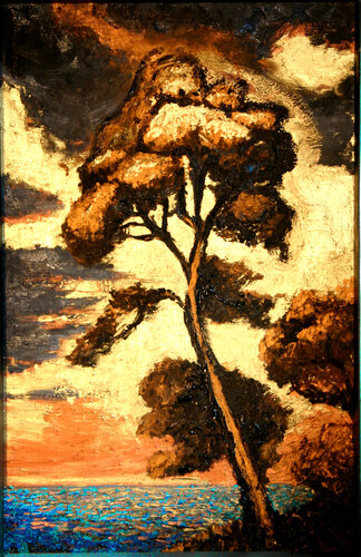 Mer avec arbre par JIri Hanibal, Peinture en vente sur Singulart