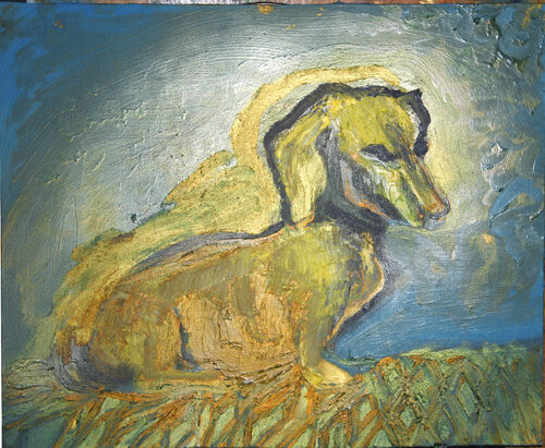 Chien d'El Greco par JIri Hanibal, Peinture en vente sur Singulart