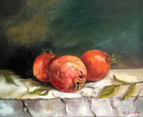 Still Life with Pomegranate by Katia Slavova, Painting for Sale on Singulart