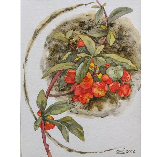 Japanese Quince par Svitlana Fesenko, Peinture en vente sur Singulart