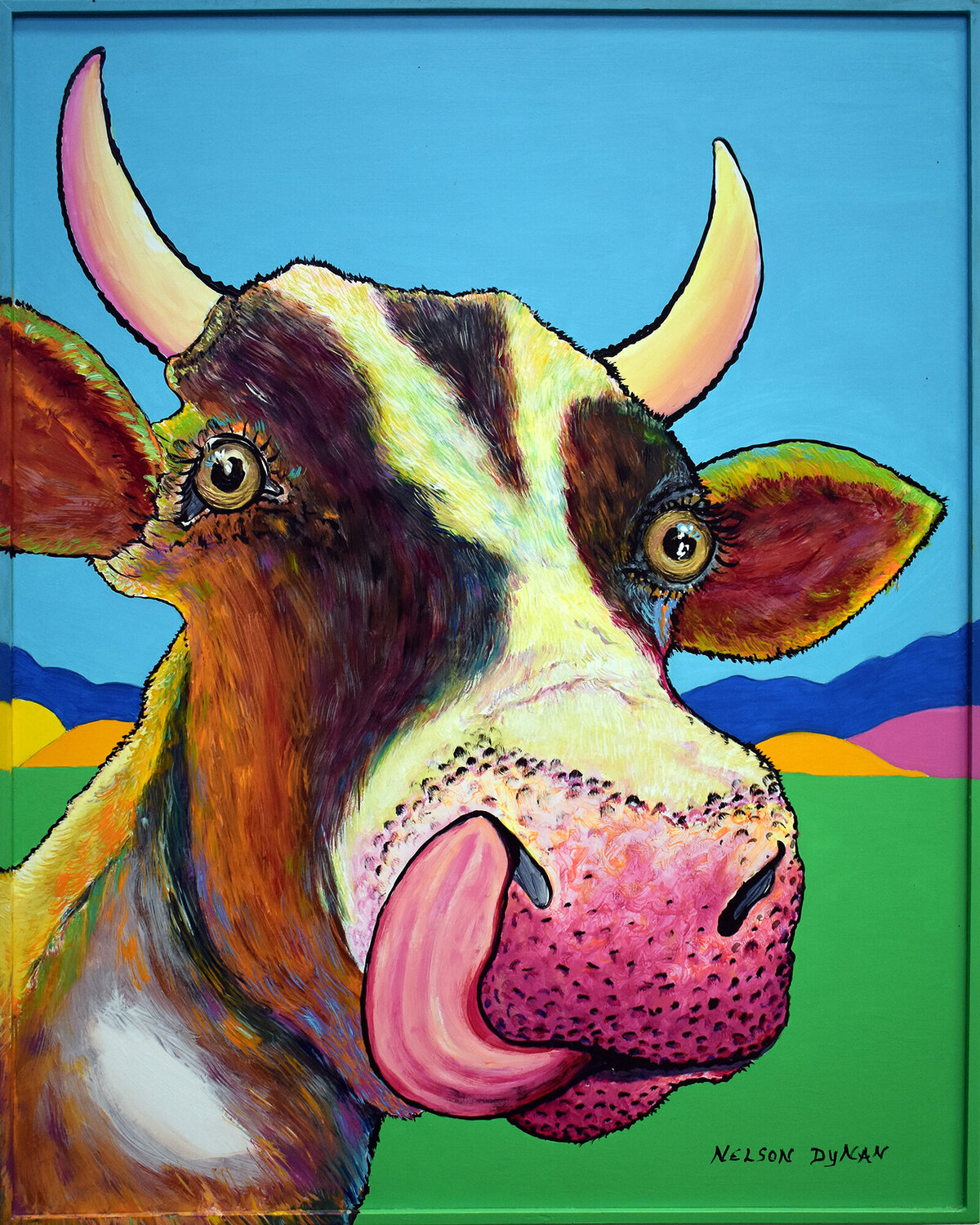 Clever Cow by Phil Dynan (2020) Painting Acrylic on Wood SINGULART