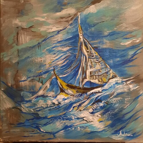 BOAT by Adela Stoian, Painting for Sale on Singulart
