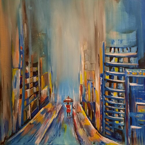 ALONE IN THE CITY by Adela Stoian, Painting for Sale on Singulart