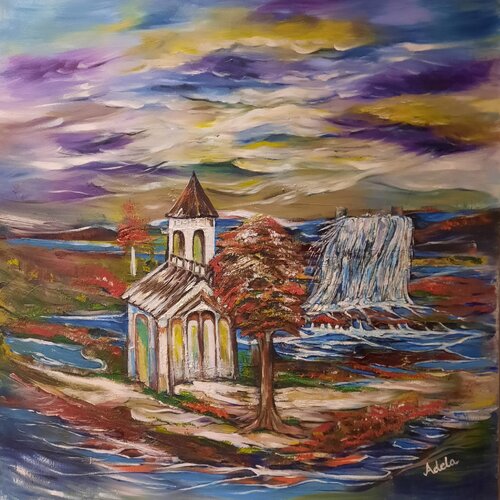 VILLAGE CHURCH by Adela Stoian, Painting for Sale on Singulart
