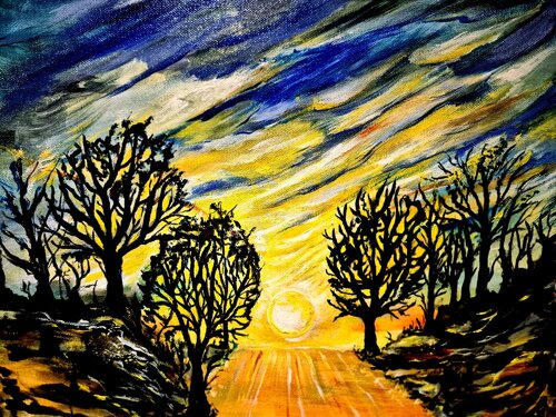 sunset   2 van Adela Stoian, Schilderij te koop op Singulart