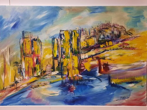THE EDGE OF THE CITY van Adela Stoian, Schilderij te koop op Singulart