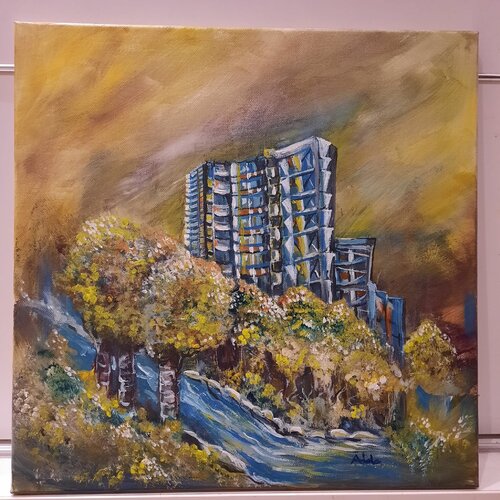 BUILDINGS van Adela Stoian, Schilderij te koop op Singulart