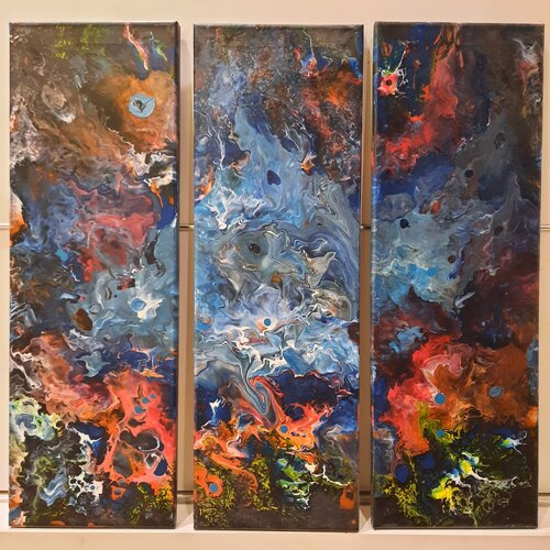 TRIPTYCH  COLOURS van Adela Stoian, Schilderij te koop op Singulart