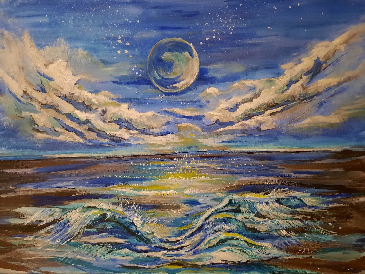 THE SILENCE OF THE OCEAN Adela Stoian Originalgemälde zu verkaufen