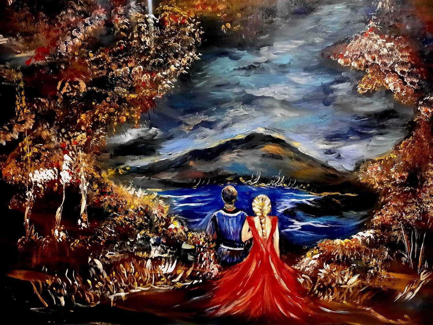 ROMANTIC SUNSET Adela Stoian Dipinto originale in vendita