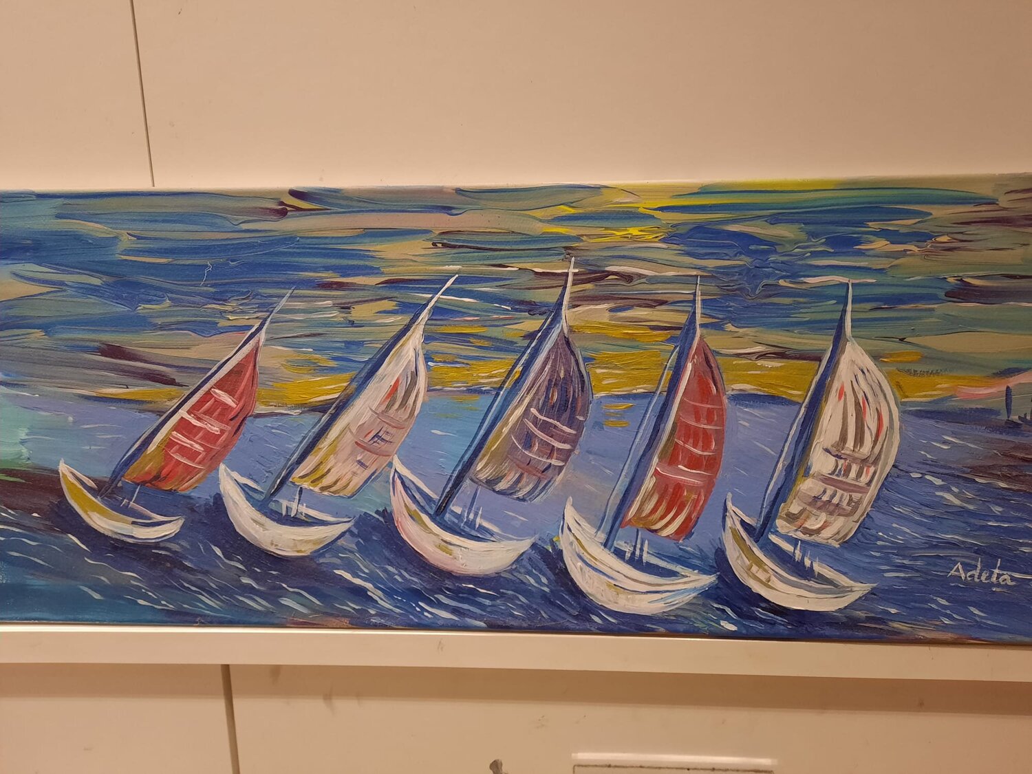 BOAT COMPETITION Adela Stoian Origineel schilderij te koop