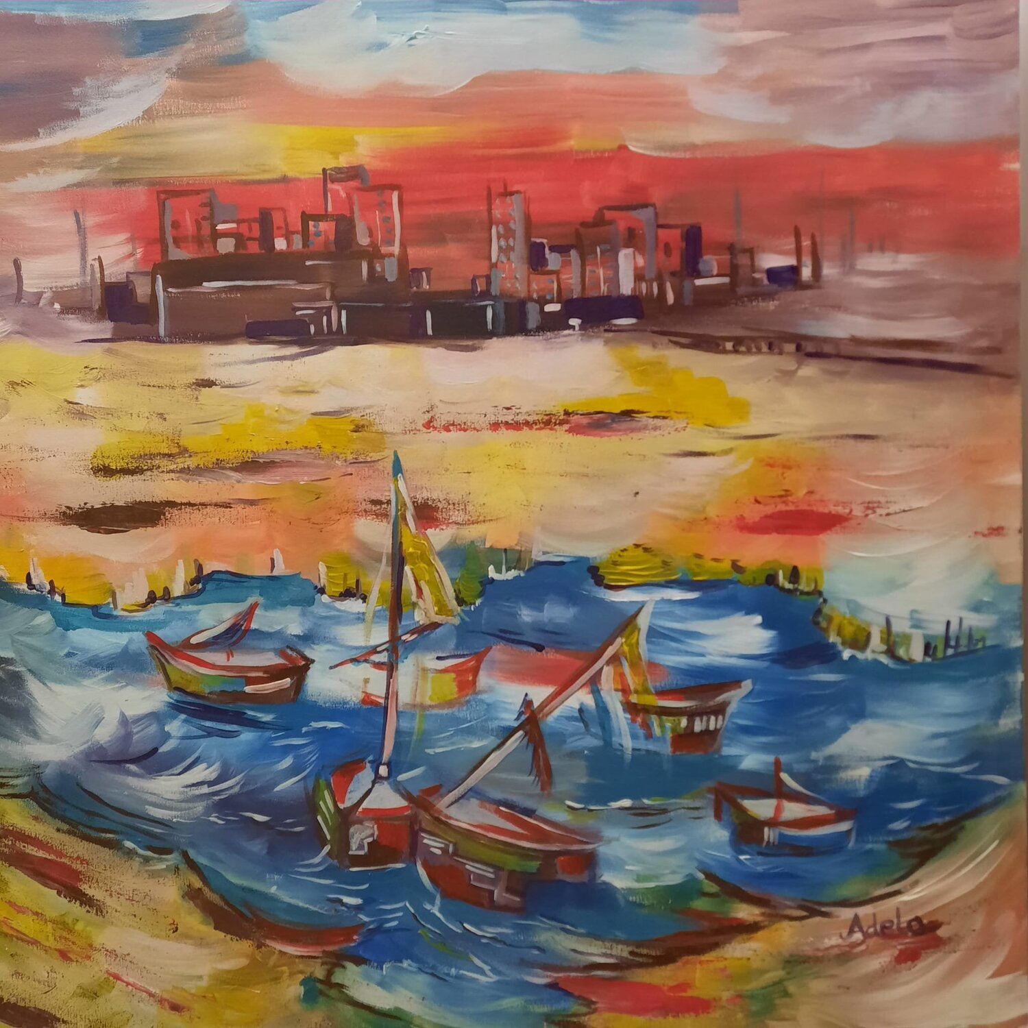 HOT SUMMER Adela Stoian Original painting for sale