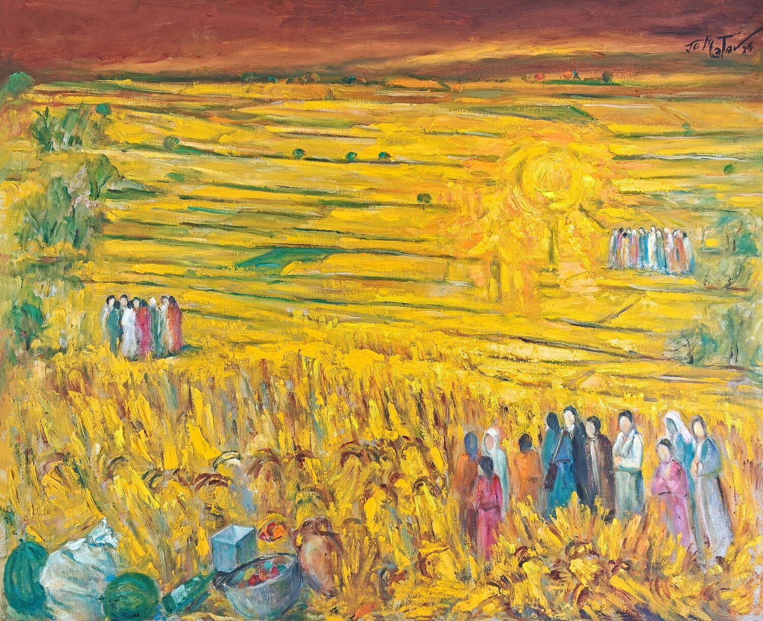 Abundant Harvest - Récolte abondante Joseph Matar Originalgemälde zu verkaufen