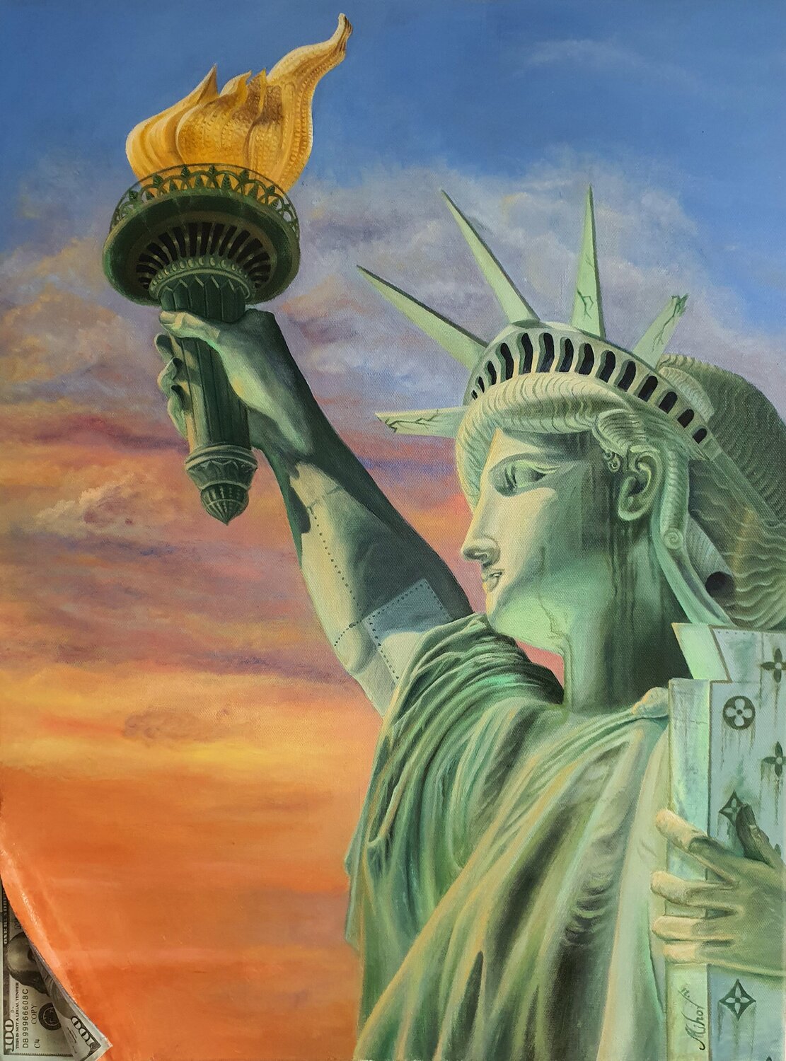 Lady Liberty Mihov Pintura original en venta