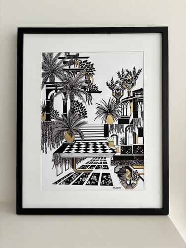 Oasis fragmentée par Magali Carlier, Peinture en vente sur Singulart