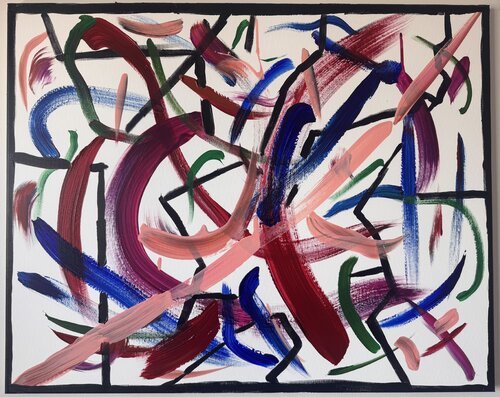 Rose in Lattice I par Anthony Cerrato, Peinture en vente sur Singulart